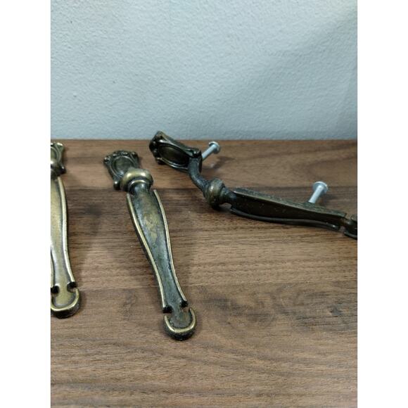 5 National Lock Thumb Handle Brass Handles Door Pulls Vintage Hardware - Picture 4 of 5